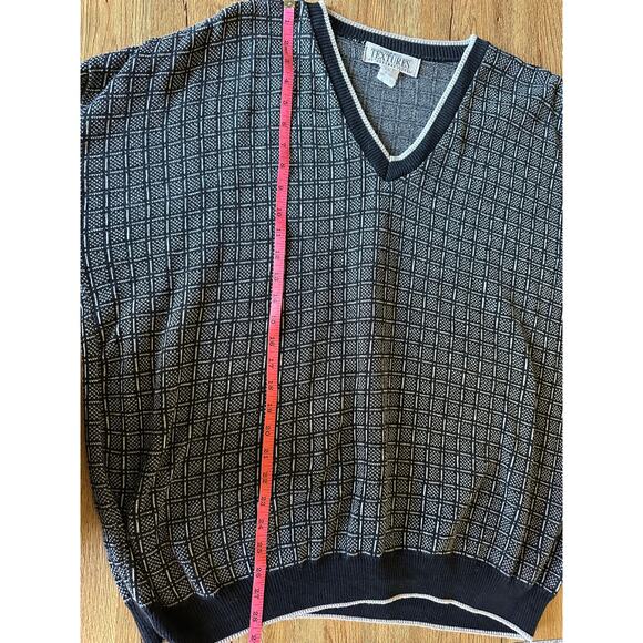 Textures Vintage V Neck Pattern Sweater Size XLarge - Picture 4 of 4